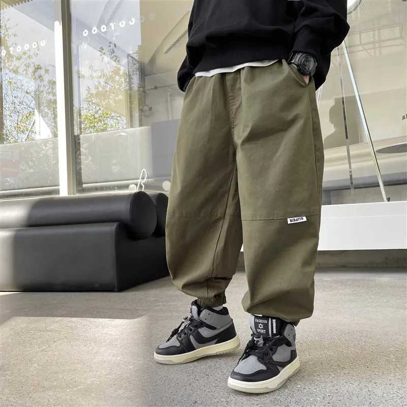 Childrens clothing fashionable loose harem pants summer thin breathable casual pants boys street hip-hop pantsT250318