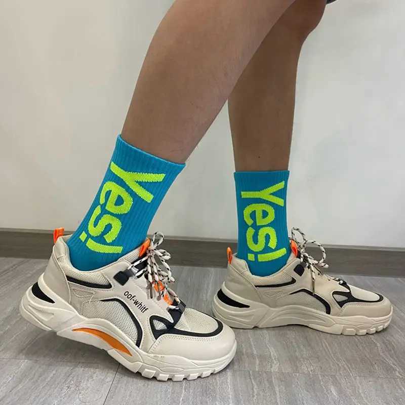 Yes Mens/Womens Midsole Socks Fashion Outdoor Skateboarding Sports Street Socks Breathable X250319