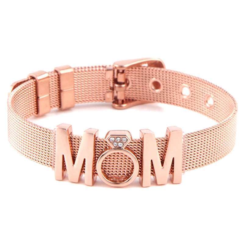 New Fashion Stainless Steel Mesh Bracelets Original MOM Beads Buckle Keeper Bracelets For Women Mother Jewelry Gift Wholesale