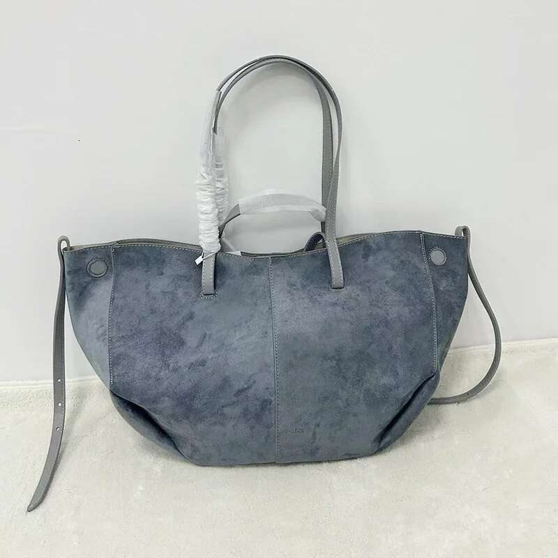 Designer Suede Leather Solid Color Vintage Handbag Large Capacity Versatile Simple Design Women's Crossbody Bag