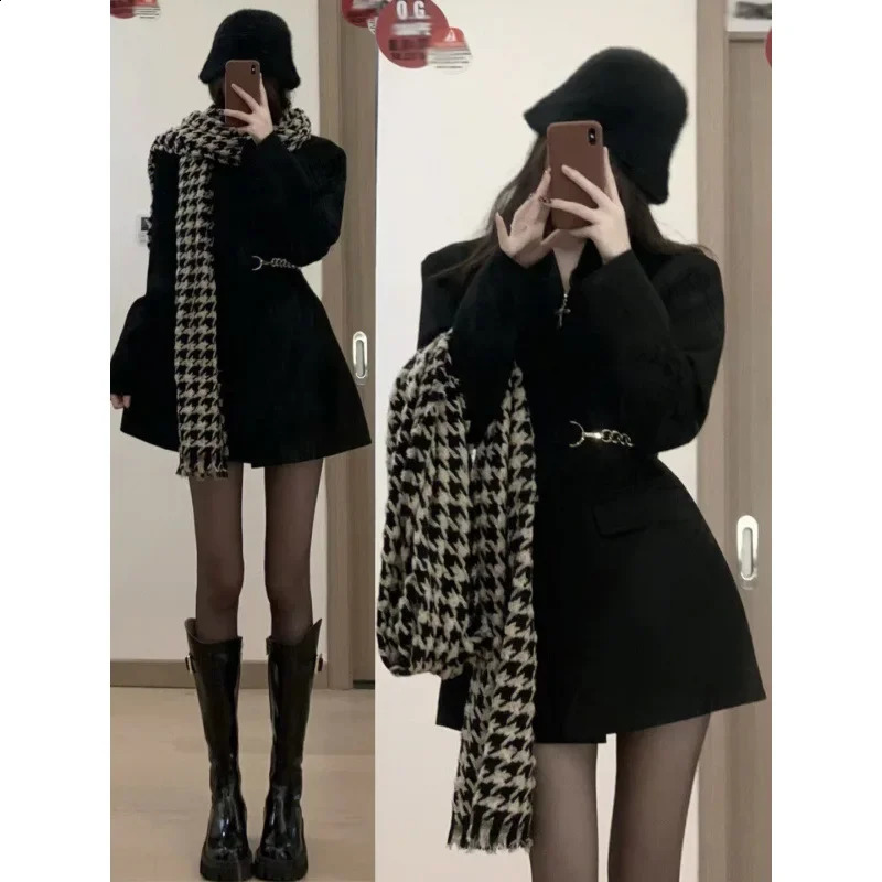 Black waistband womens set shorts weight loss jacket spring summer Midi Skirt plus size Chinese AE stock 250319