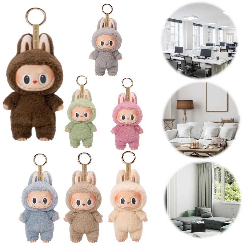 Monster Labubu Sitting down Party Series Heartbeat Macaron Doll Kawai Guessing Bag Model Bag Keychain Series DecorationT250318