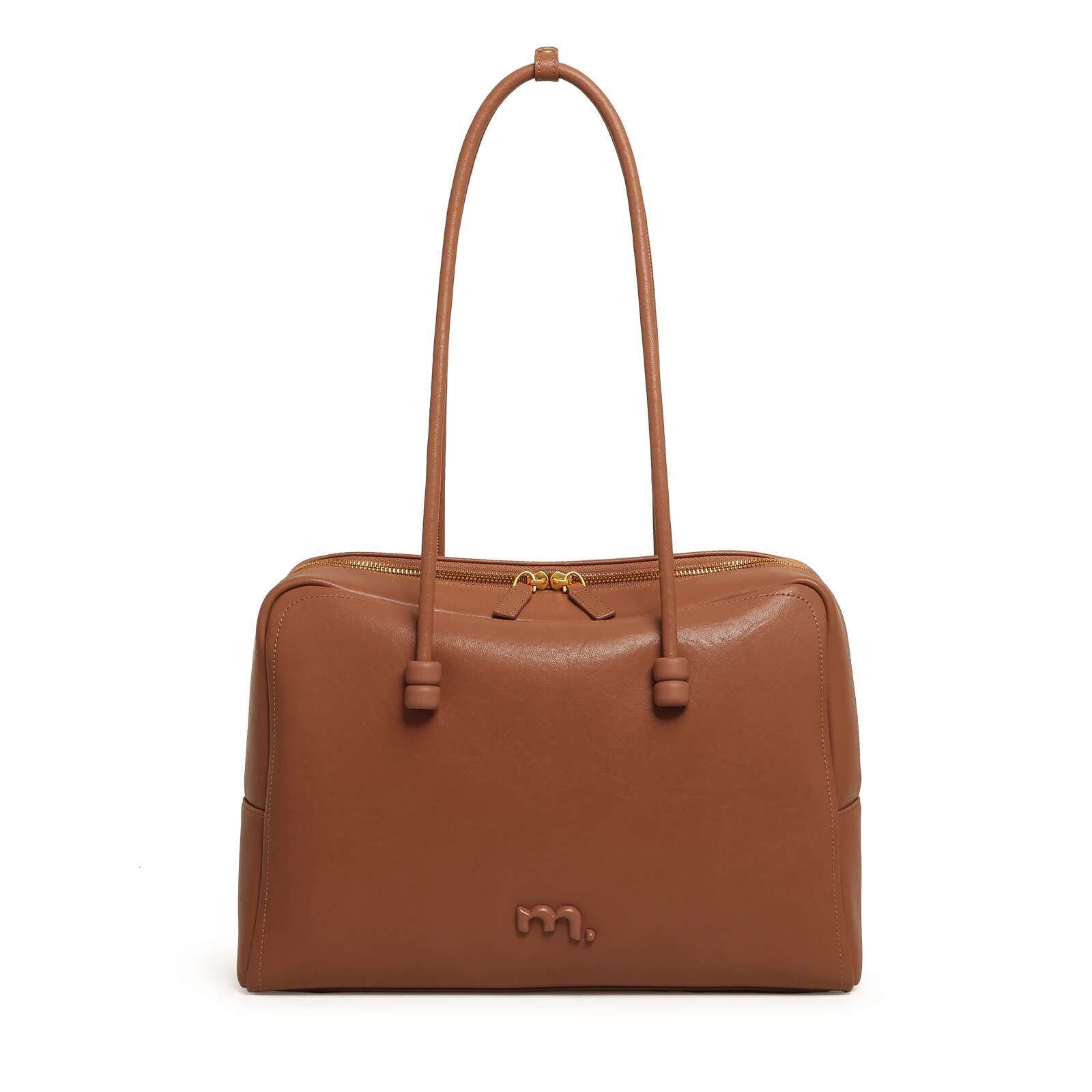 ITAMOOD Advanced Large-Capacity Retro Boston Fashionable Commuting Simple Bowg Bag Leather Shoulder Handbag