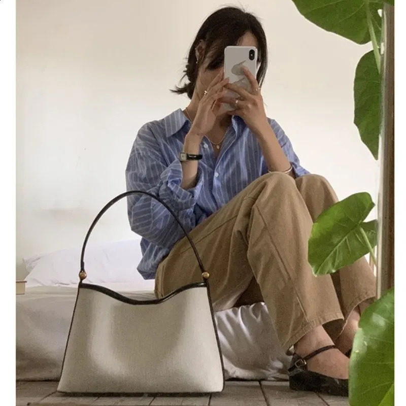 JIAERDI Retro Canvas Bucket Bag for Womens Elegant Street Casual Underwear Bag for Womens Retro Y2k Handbag 250317