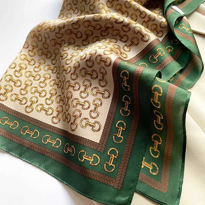 Wen Small 100% Pure Silk Scarf 53cm Square Fashion Printed Scarf Neck Hair Wrist Bandana Tight Tie Shawl Luxury X250319