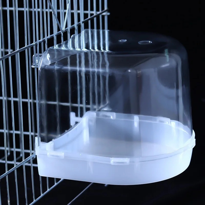 Hanging Bird Bath Cube Parrots Bathtub Shower Box Cage Accessory for Little Canary Budgerigar Cockatiel Lovebird 250318