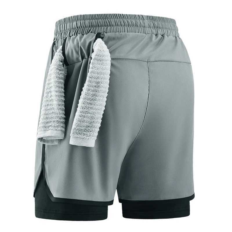 Mens Running Shorts Gym Exercise 2 in Fast Drying Training Gym Fitness Slow Running Shorts Summer Hot Mens Sportswear W250319