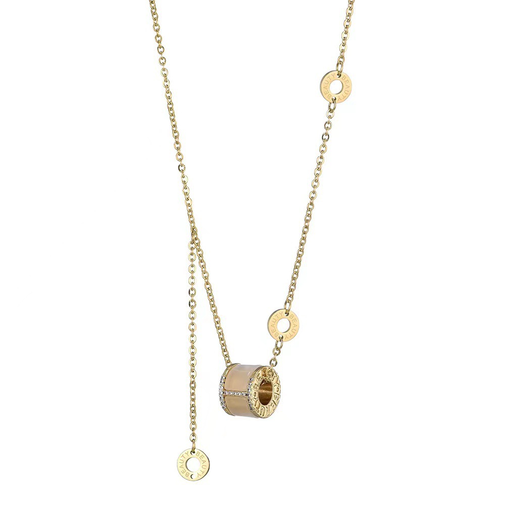 Elegant Titanium Steel Womens Necklace High End Light Luxury Collarbone Chain Jewelry for a Niche Style Statement