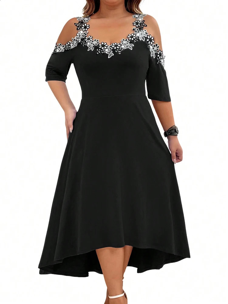 Plus size womens sparkling embossed spaghetti shoulder strap short sleeved dress polyester summer choice 250319