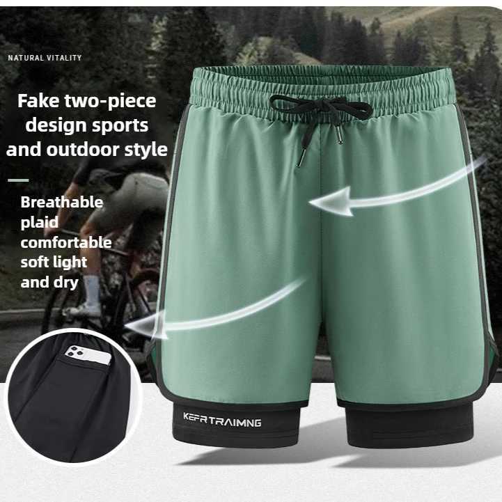 Mens Running Shorts Gym Exercise 2 in Fast Drying Training Gym Fitness Slow Running Shorts Summer Hot Mens Sportswear W250319