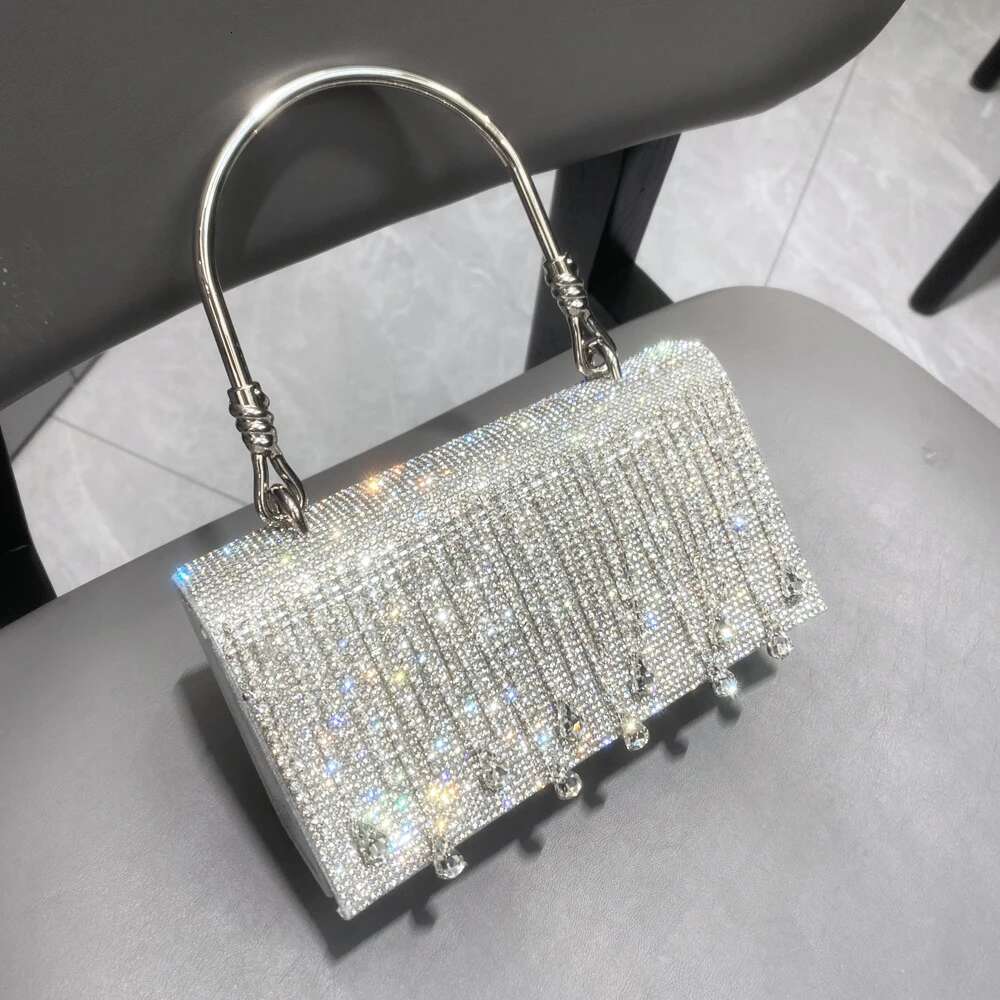 Evening Rhies Sier Crystal Bg Handmade Bags For Women Purses And Handbags Designer Women's Bag