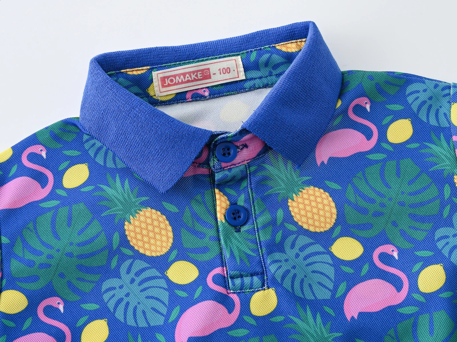 Printed lovely boys and girls breathable button blouse leisure classic n lapel micro-elastic POLO shirt 250319