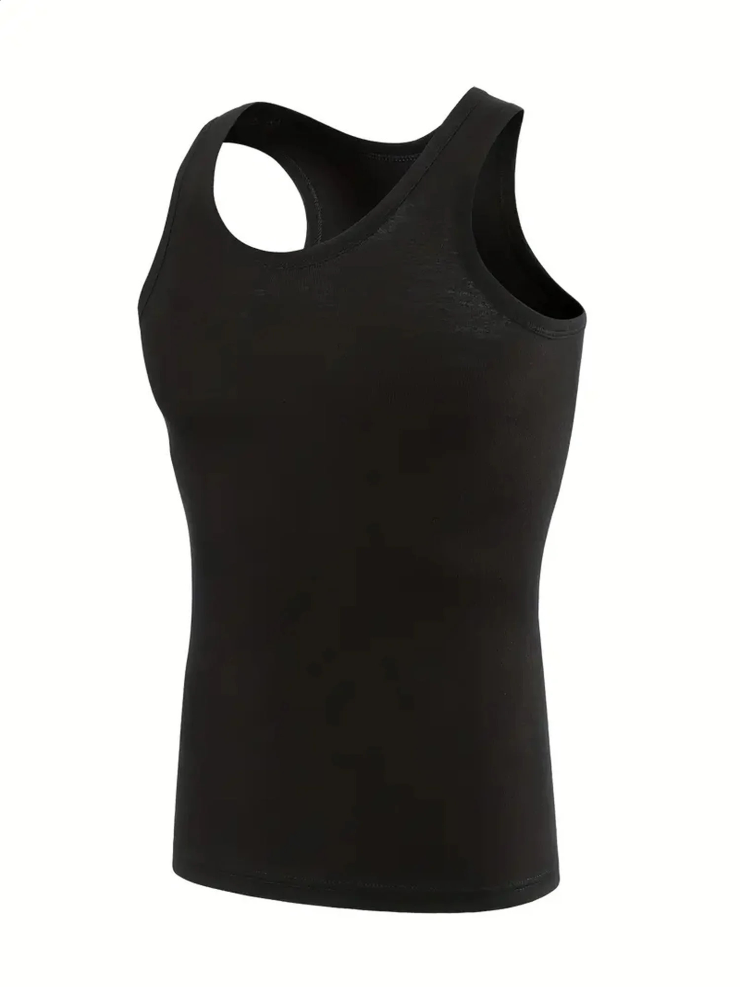 Mens Vest Black 3-Piece Breathable Quick-Drying Polyester Fiber Sports Vest Suitable for Gym Running and Training Casual Pure C 250319