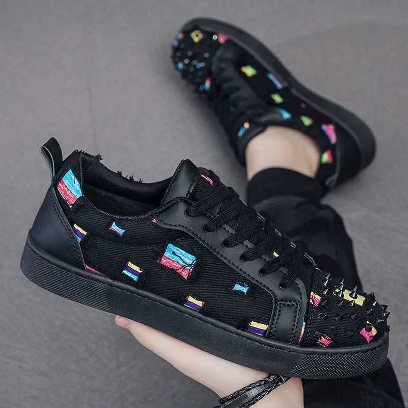 Sports shoes casual mens designer punk board shoes Fi leather canvas breathable height lifting flat white shoes Y250318