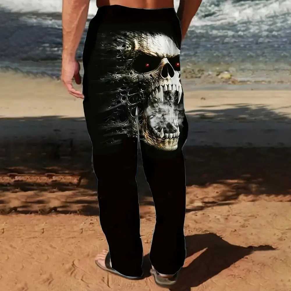 2024 New Fashion Wolf Print Sweatpants Winter Thick Warm Pants Men Loose Casual Pocket Drawstring Sweatpants Mens Sports Pants X250319