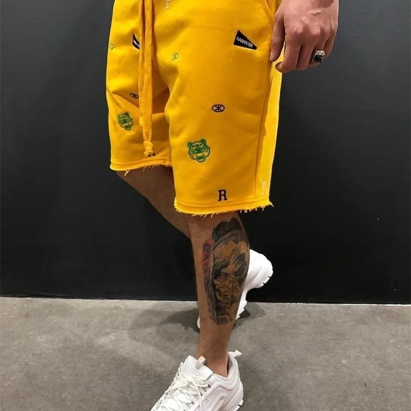 Summer Men Cargo Shorts Jogging Gym Fitness Casual Embroidery Short Pants Street Trend Cargo Short Men 250318