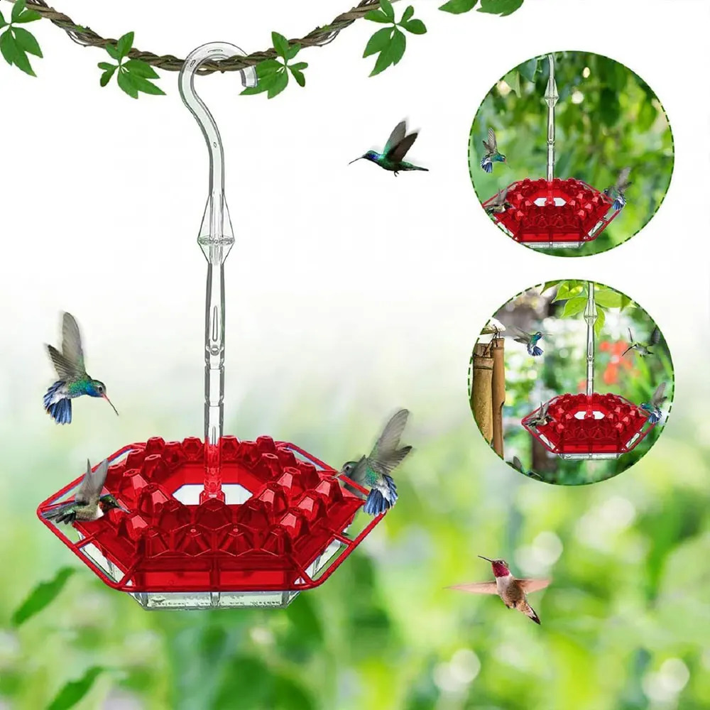 The hummingbird feeder for outdoor hanging is easy to clean and refill equipped with Perch builtin ant moat 250318