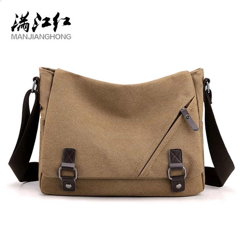 Mens Bolsa storage bag zipper travel casual briefcase cotton canvas handbag holder mens travel shoulder messenger bag 250318