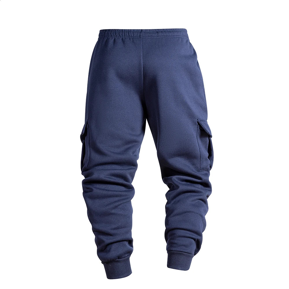 Mens sports pants cargo mens jogging track elastic waist and leisure Trousers luggage fitness gym clothes 250319