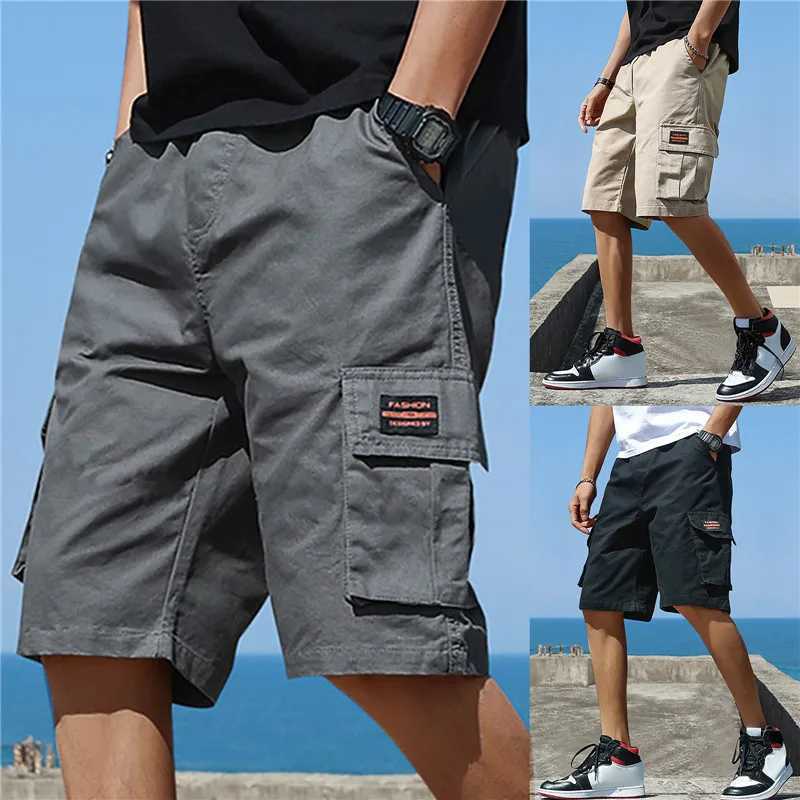 2023 New Summer Men Trend Cargo Shorts Mens Letter Print Pocket Shorts Fashion Casual Straight Shorts Mens Clothing Mens W250319