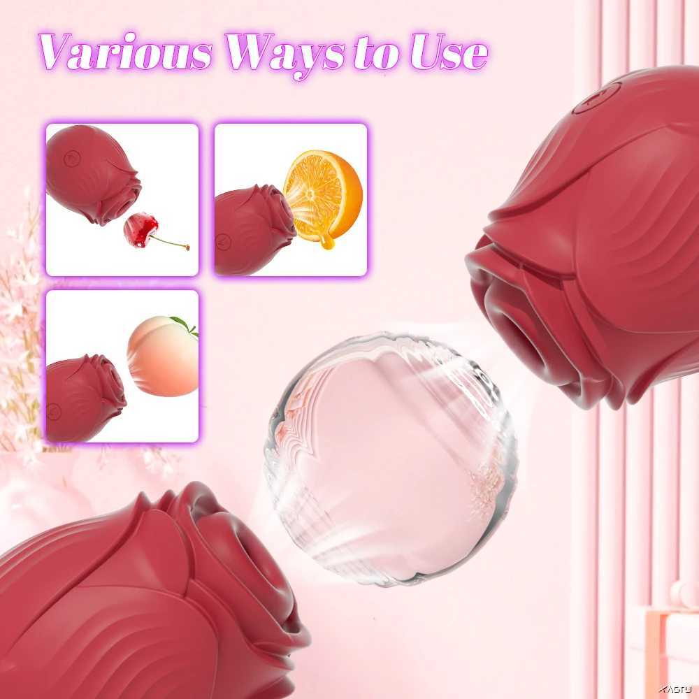 Powerful suction vibrator for female vacuum clitoral stimulator female oral suction vibration adult sex rose toy W250319