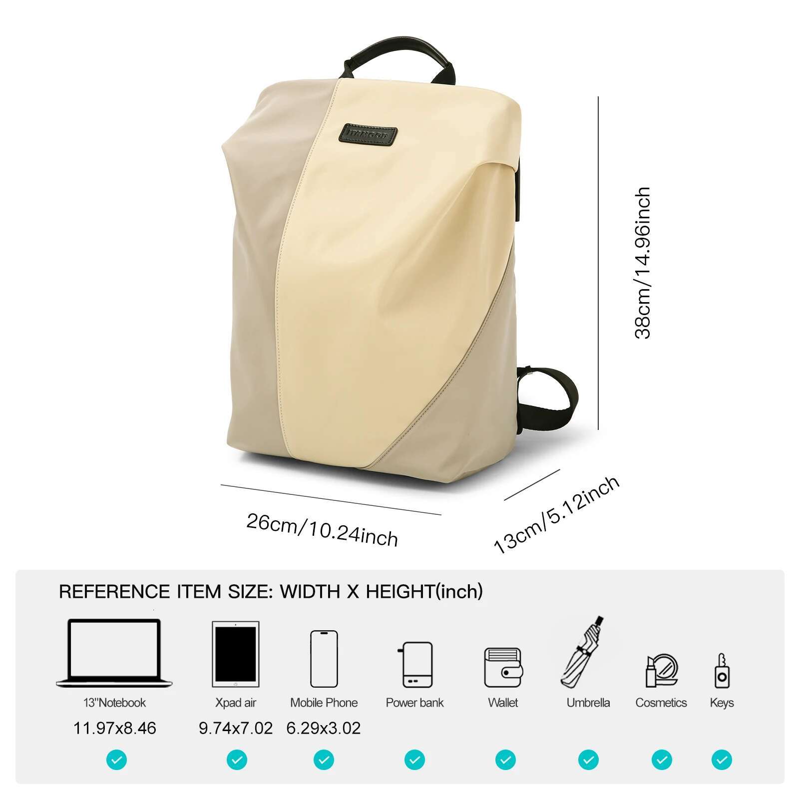 ITAMOOD Large Capacity Texture Shoulder Bag, Multifunctional Waterproof Fashion Backpack, Daily Travel Applicable Bag
