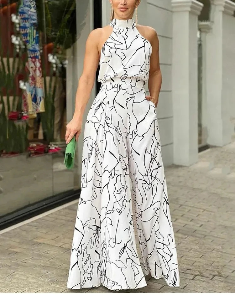 Womensleeveless Informal Jumpsuit Plain Suit Loose Pants Enterizos Para Mujeres Traf Official Store One Jumpsuit Women 250318
