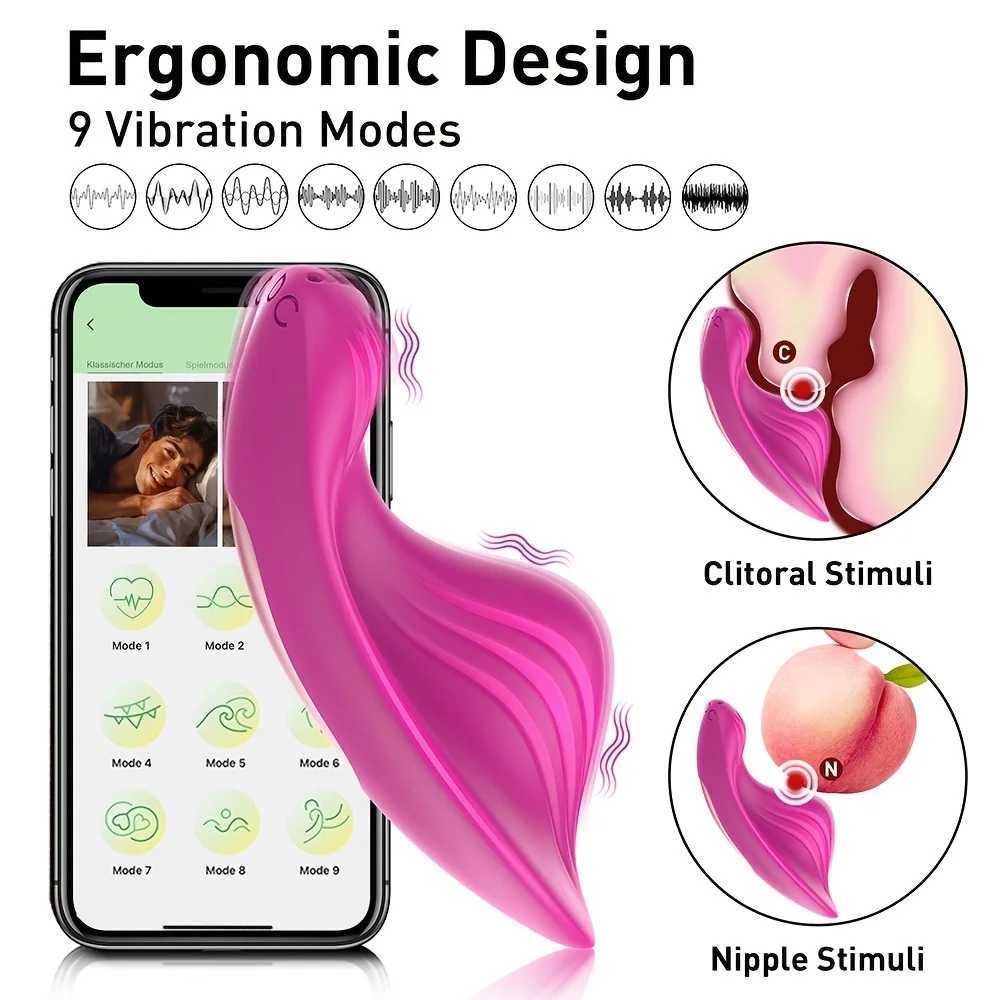 Wearable vibrator sex toy suitable for women with 9 modes powerful functions two-point stimulation personal massage rechargeable couple sex toy W25031