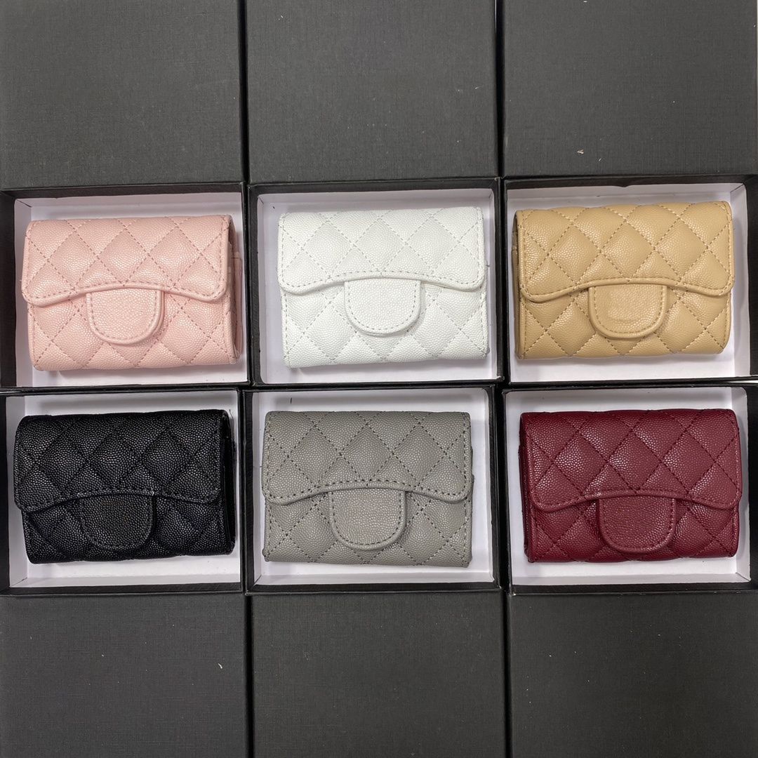 cf desiger wallet short caviar wome desiger wallets desigers black card holder womes wallet gold letters cardholder purse recto verso card wallets for