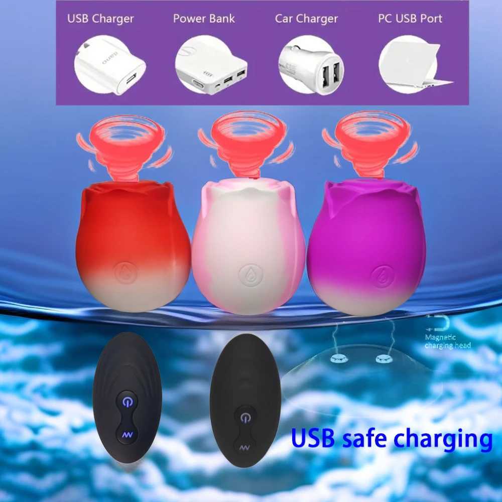 Gradient Rose Breast Suction Vibrator Nipples Clitoris Vacuum Suction Cup Stimulator Female Sex Toys Adult Products Vibrator W250319