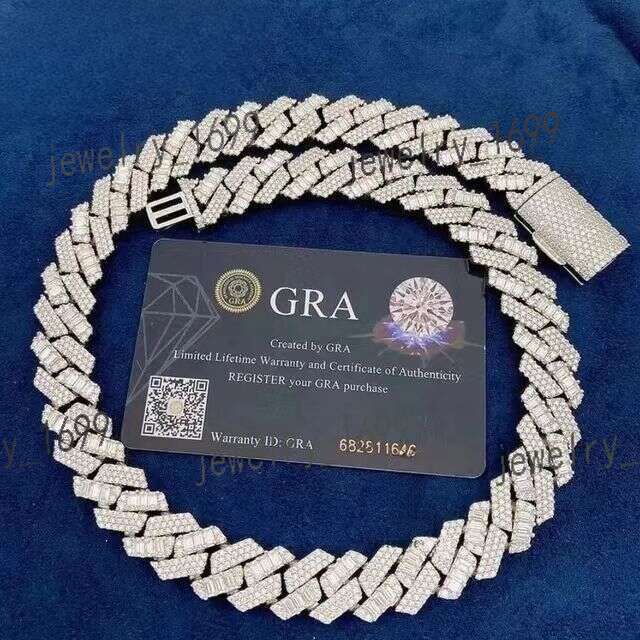 moissanite chain necklace designer jewelry cuban k chain iced out pass dia tester sterg sier necklace vvs moissanite chains for men necklaces