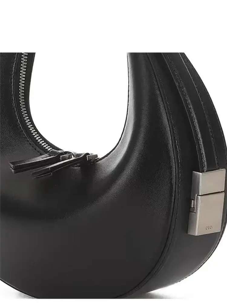 Korean Simple Solid Color High Quality Female Curved Casual Fashion Shoulder Underarm Bag Handheld Moon