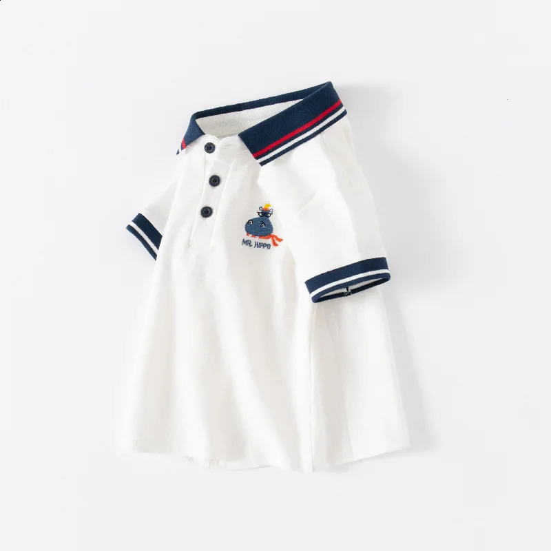 Boys Summer Polo T Shirts Animal Cartoon Printed Polos Tops Kids T-shirts for 1 2 3 4 5 6 7 Years Childrens Clothes Kid Tees 250319