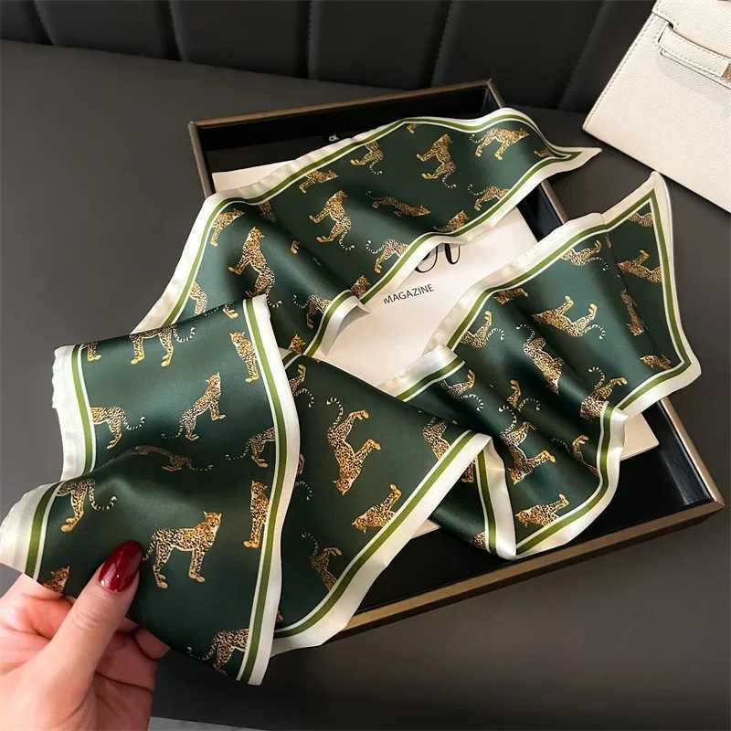 Leopard Scarf Skinny Ribbon Hair Wen Neck Kerchief Foard Soft Hair Summer Spring Scarf Pocket Handle Ribbon X250319