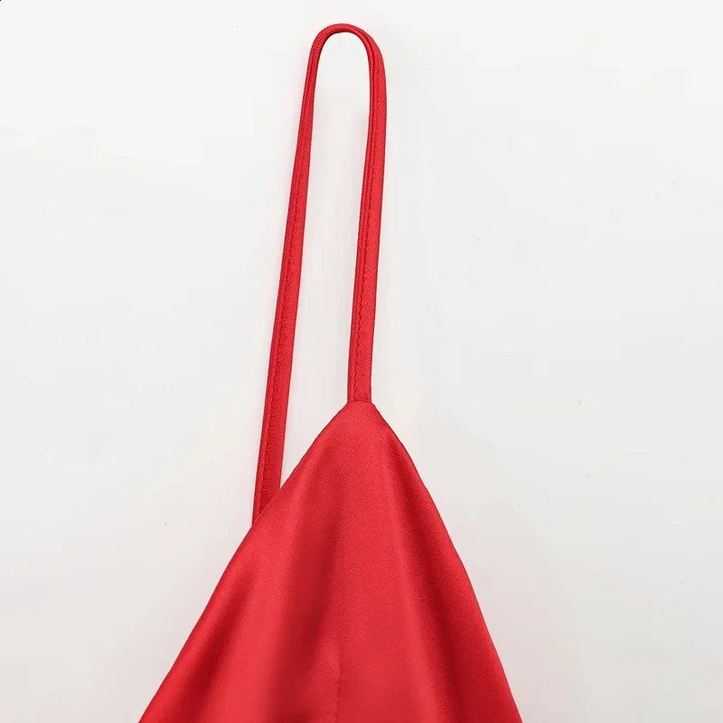 TRAF Red Y2k Mini Sliding Top Womens Spring Sexy Elegant Tank Top Fashion Casual Party Sleeveless Backless Short Top 250314