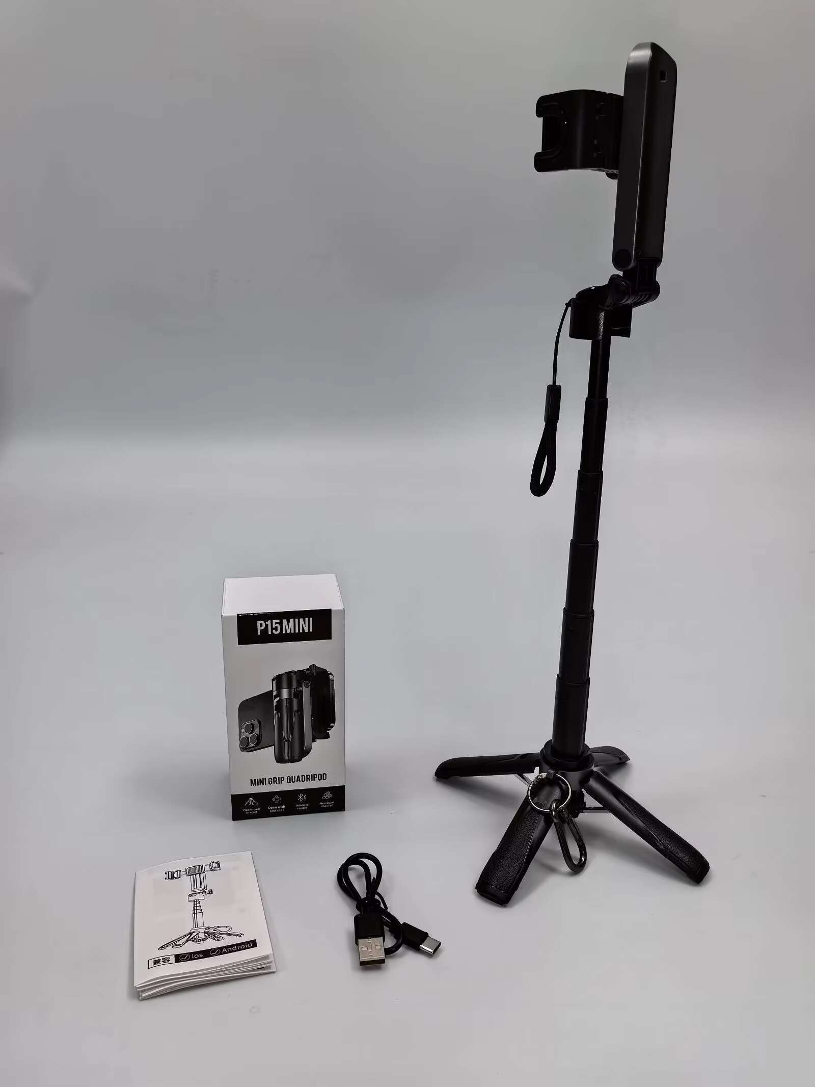 P15Mini Selfie Stick Tripod 3 in 1 Phone Stand With Detachable Remote for Vlog