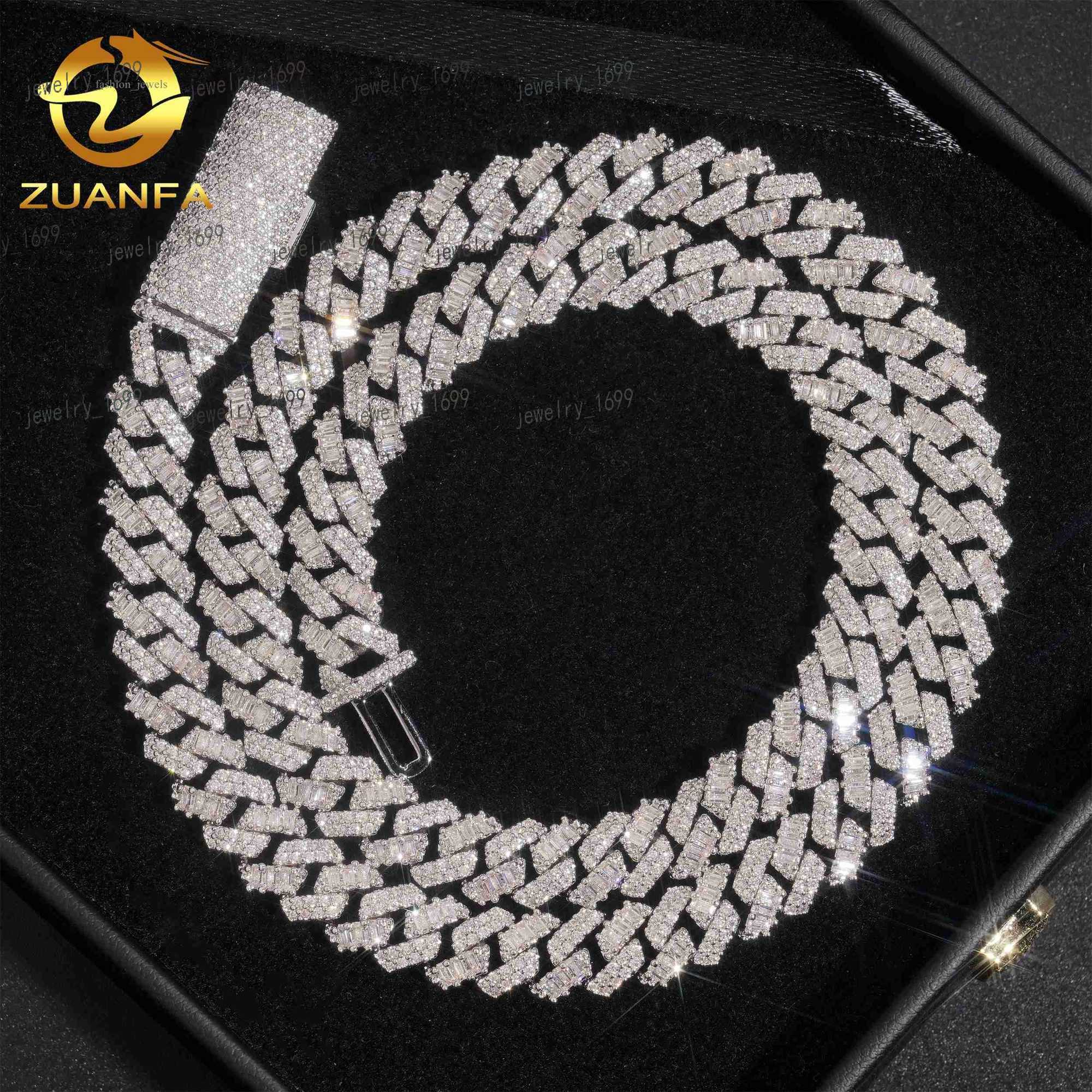 Women necklace silver 925 iced out vvs moissanite 8mm width chain diamond hip hop jewelry cuban link chain