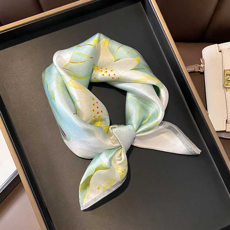 100% Silk Scarf Wen Kerchief Mberry Luxury Spring Square Fashion Print Foard Fem Lady Shawl Wraps Hijab Bandana Scarves X250319