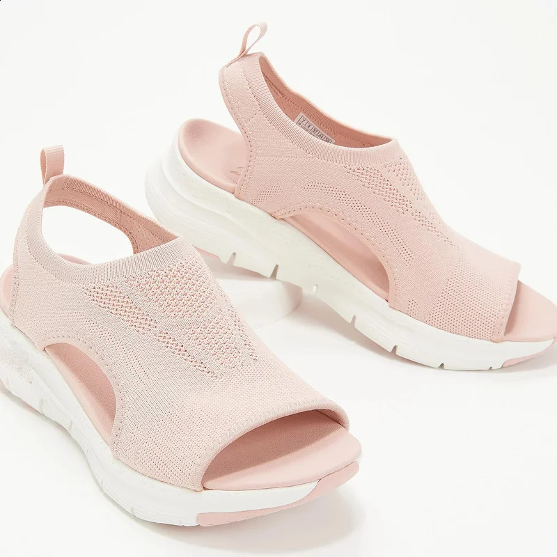 Women Summer Shoes 2025 Mesh Fish Platform Sandals Womens Open Toe Wedge Sandals Ladies Light Casual Shoes Zapatillas Muje 250317
