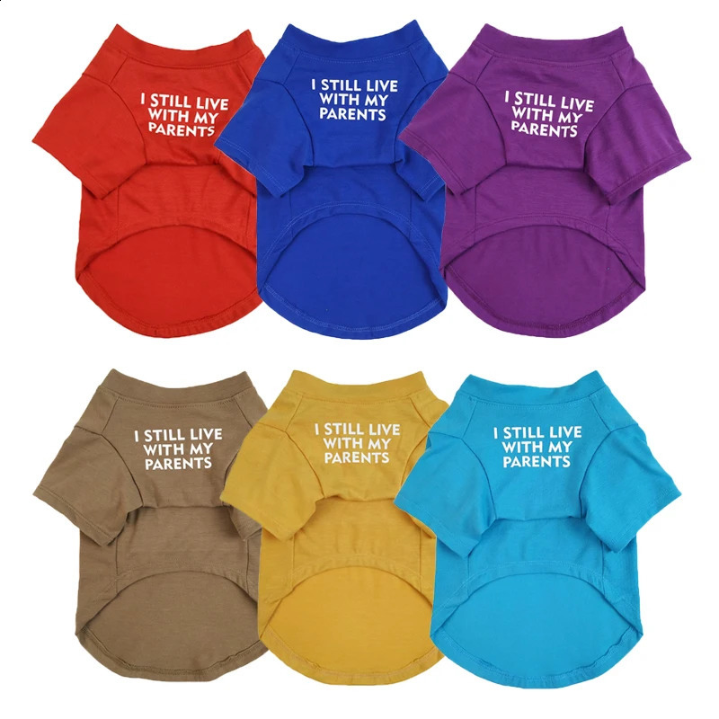 Small and mediumsized dog printed letter Tshirt cotton breathable pet clothing puppy shirt spring summer 250318