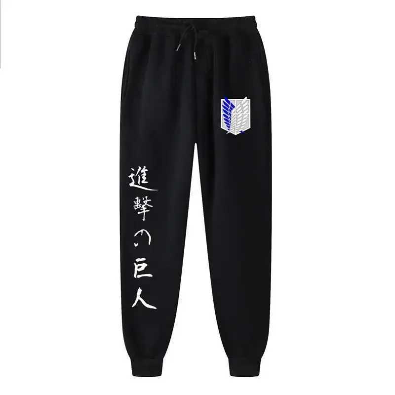 2024 Casual Anime Trousers Mens New Attack on Titan Printed Pants Spring and Autumn Loose Trendy Jogging Sweatpants S-3XL X250319
