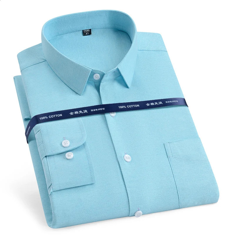 Large 11XL 10XL 9XL highquality pure cotton Oxford shirt suitable for mens long sleeved casual soft standard fit social 250317