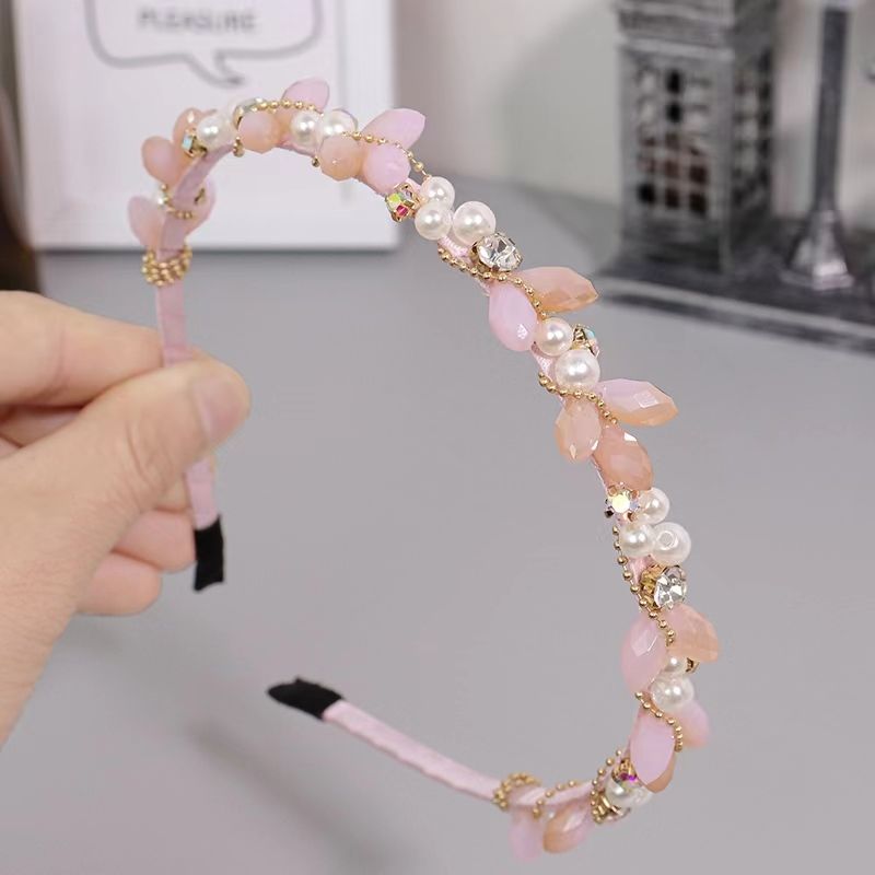 Elegant French Style Artificial Crystal Pearl Headpiece with Rhinestones Perfect for Daily Use and Special Occasions