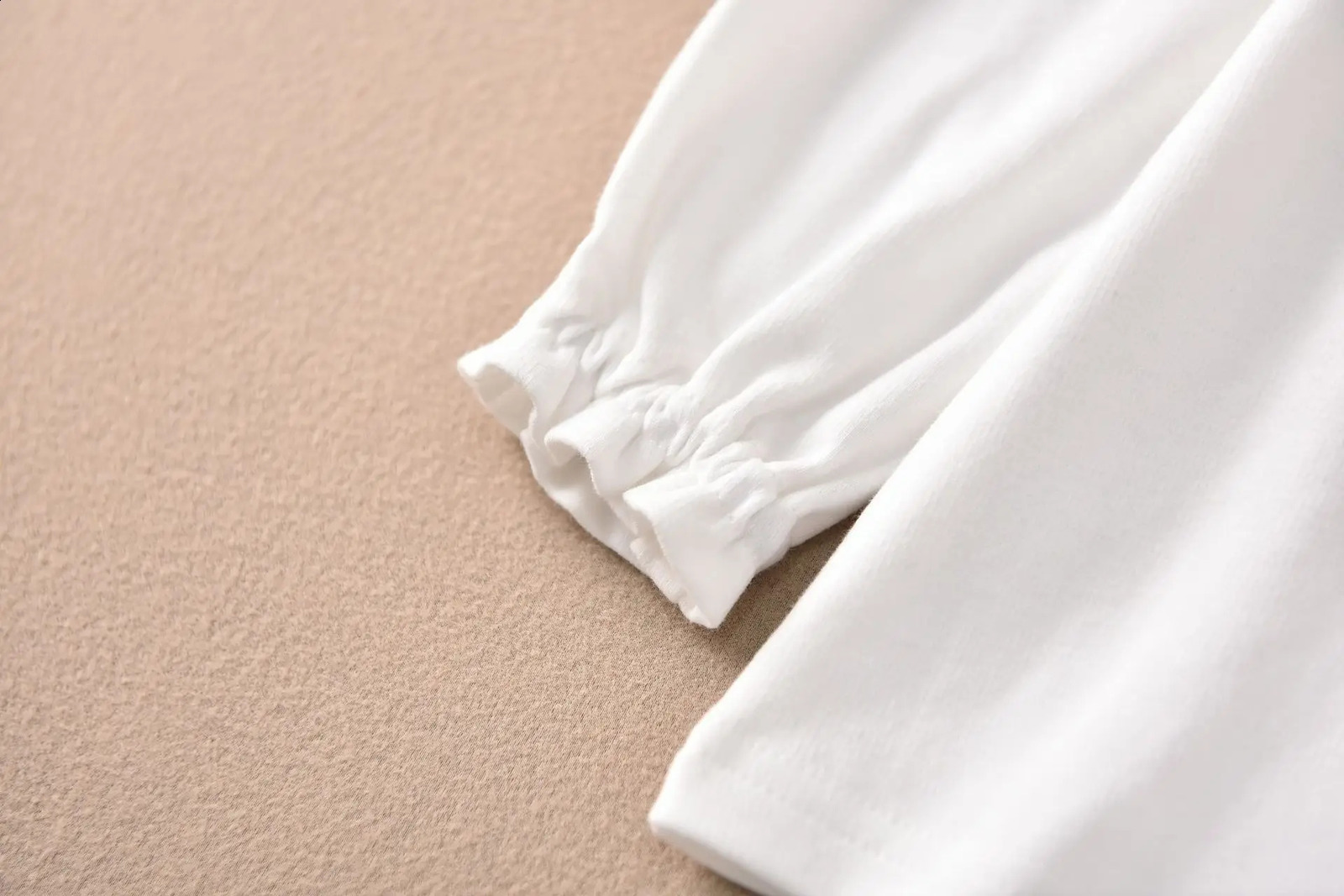 Girls Cotton Polo Shirt Children White Long-sleeved T-shirt Loose Breathable Size 90-170 250319
