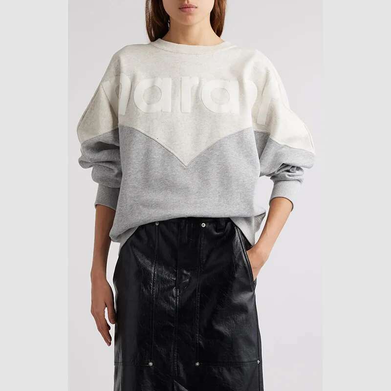 24 Winter New French Niche IS Classic Cking Contrasting Color Matching Women's Fleece Crew Neck Sweater