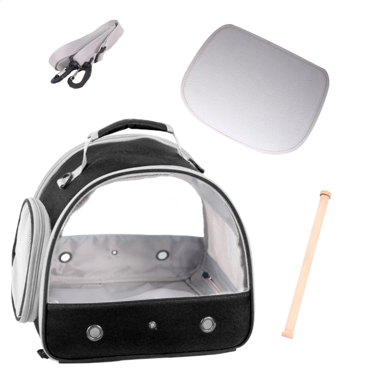 Portable transparent birdcage transport cage breathable travel bag small pet access control window foldable outdoor 250318