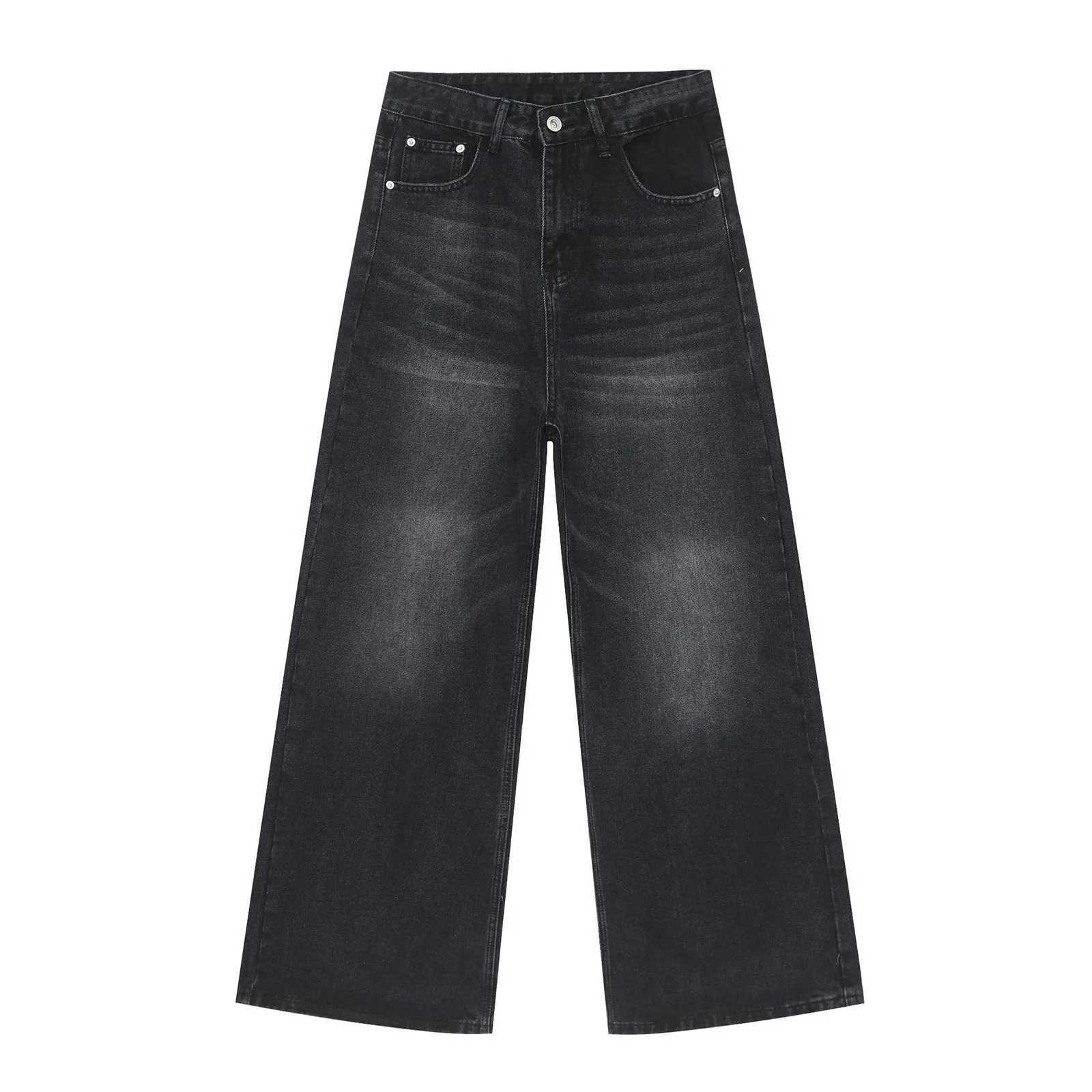 2025 New Y2k Autumn/Winter Pocket Jeans Mens Pocket Hip Hop Jeans Wide Leg Business Jeans Trend Fashion Zipper PantsT250319