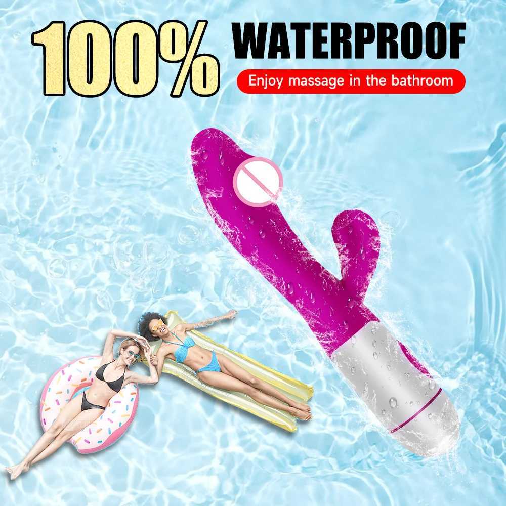 Strong G Spot Dildo Rabbit Vibrator Soft Silicone Pussy Massager Rechargeable Vagina Clitoris Stimulator Adult Sex Toy for Woman W250319