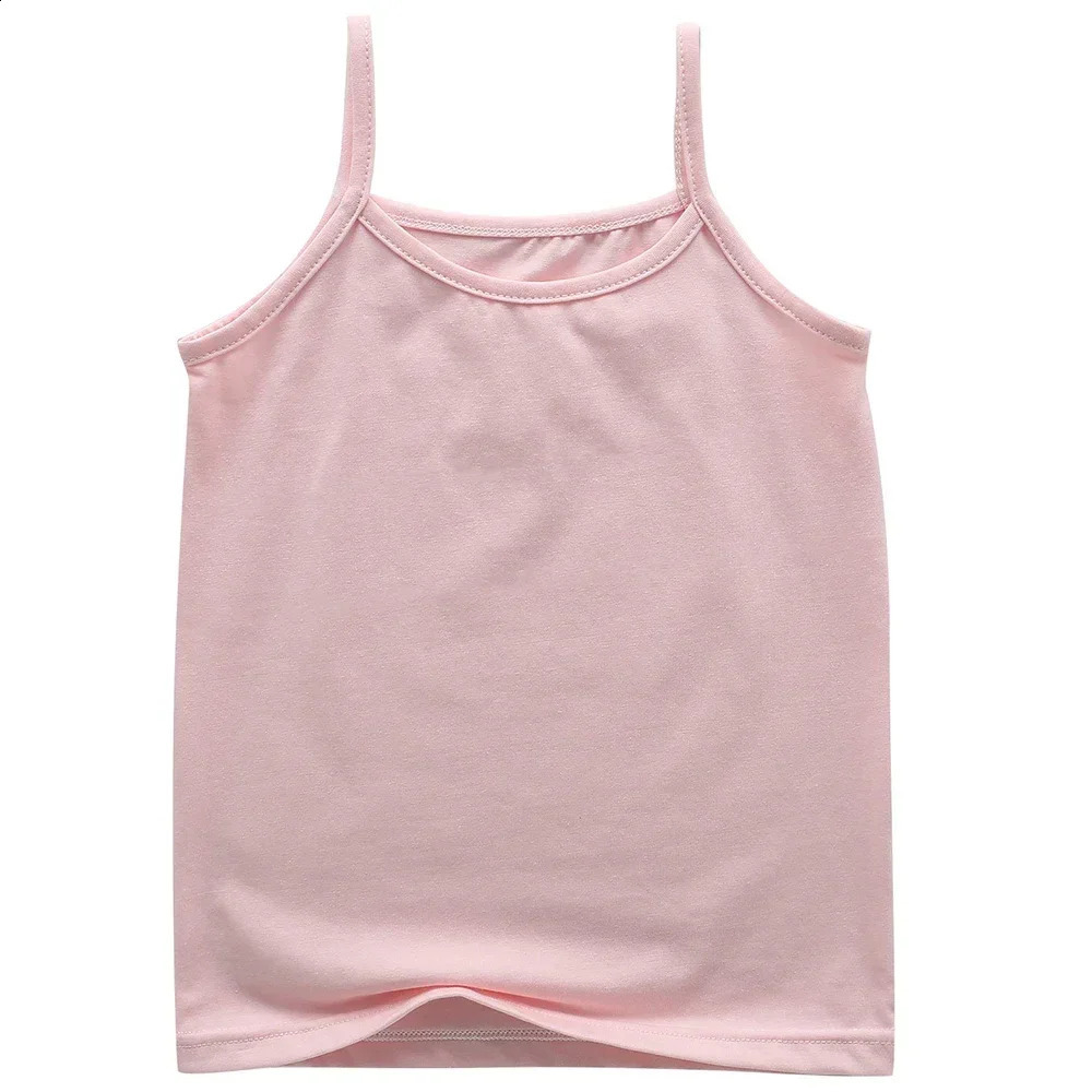 2024 Summer Girls Beaded Shoulder Strap Vest Top Baby Cotton Underwear Childrens Sleeveless 250312