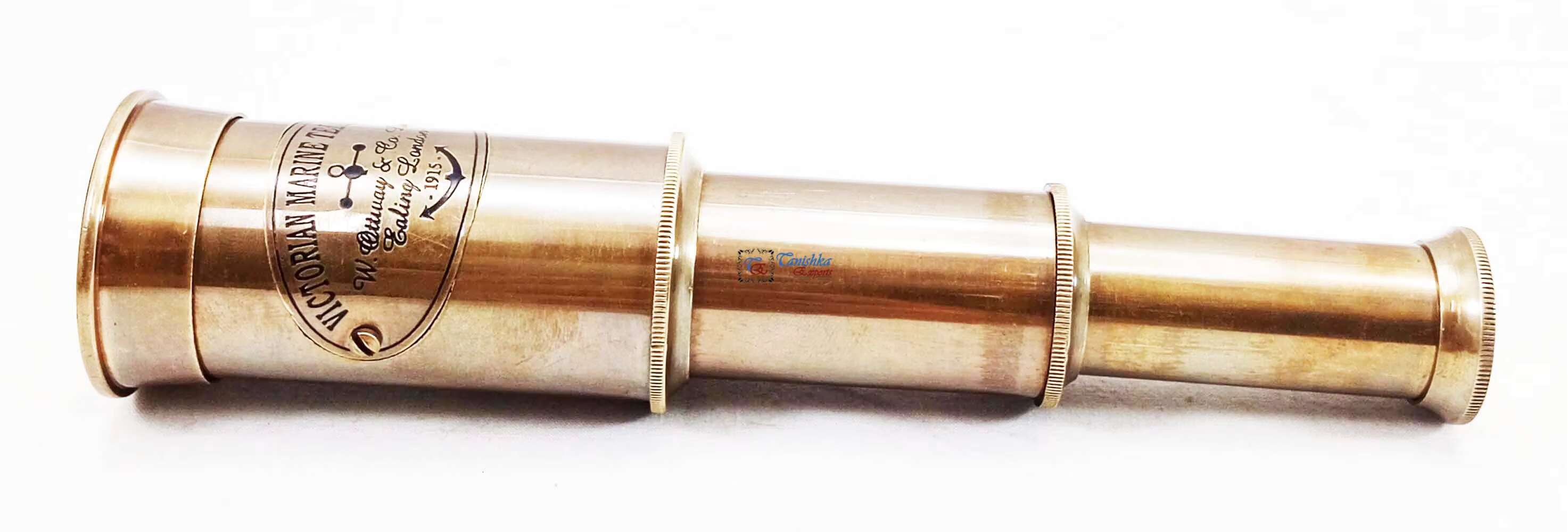 Victorian Marine London 1915 Engraved Telescope Christmas Pirates Spyglass Handheld Pirate Scope Boating Gift